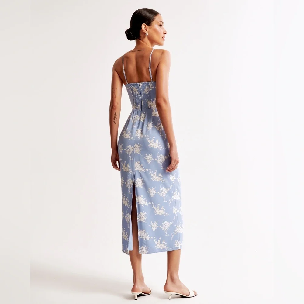 Abercrombie & Fitch Blue Floral Midi Dress - Picture 5 of 5